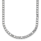 14k White Gold 30 5/8 carat Lab Grown Diamond VS+ F+ Complete Round 24 inch Straight Tennis Necklace